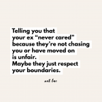 Telling you that your ex