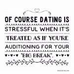 Of course dating is stressful when it's treated as if it's your